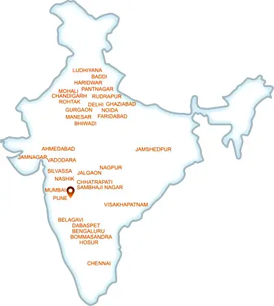 Cities of Machines Installed All Over India in map