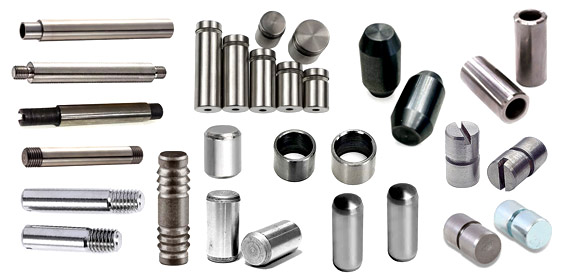 Conveyorised Inspection and Sorting Machine inspection sample parts including Dowels, Dowel Pins, various types of dowels