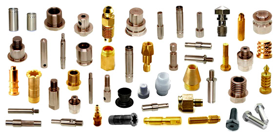Sample Parts inspected by Fixed Vision Gauge including Precision machined parts, Turned components, Automotive components