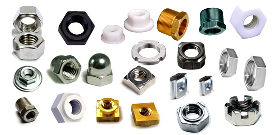 Sample parts for Glass Disc Machine for Nuts including Square Nuts, Hex Nuts, Lock Nut, Flange Nuts, Crown Nuts