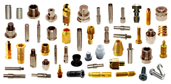 Horizontal Visigauge inspection sample parts including Turned components, Precision brass components